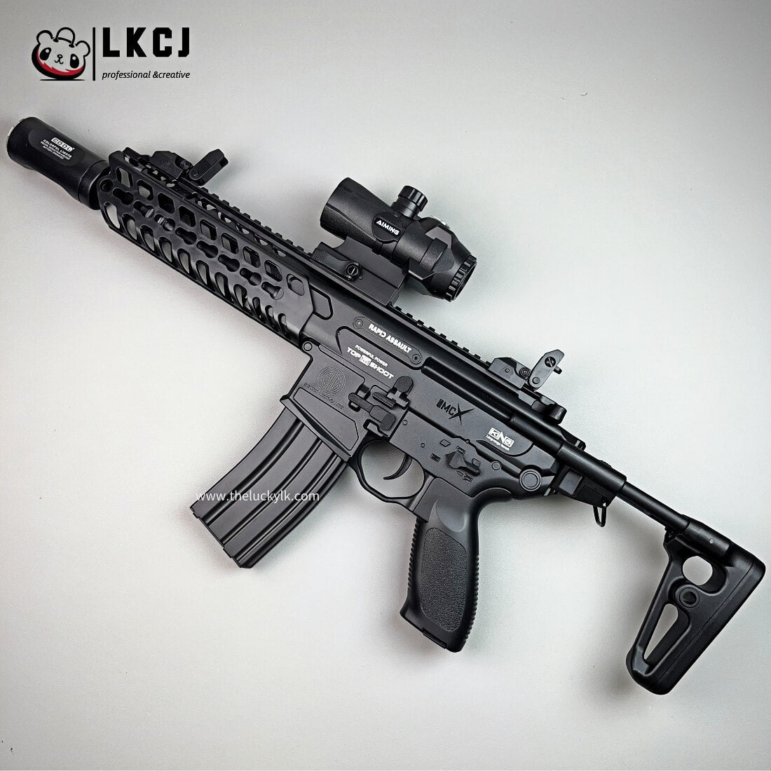 Exquisite Engraving MCX Gel Blaster High Rate of Fire  Smooth Shooting With 7 Colors of Lighted Silencer