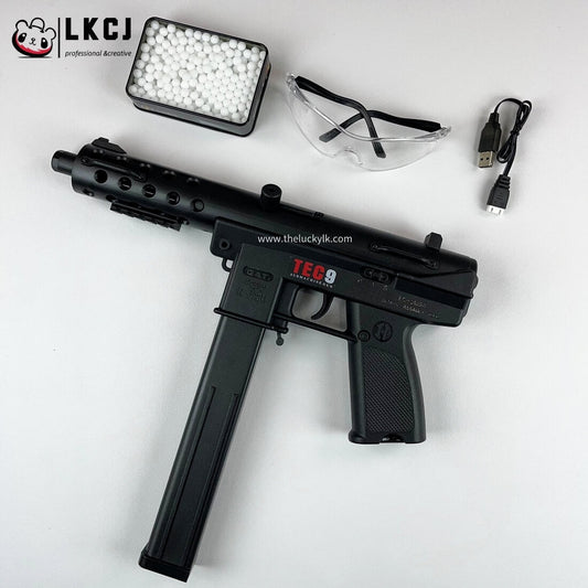 Gold/Sliver TEC9 Gel Blaster With 7 Colors of Lighted Silencer