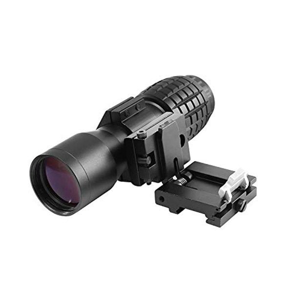 BBRAND 4X MAGNIFIER SCOPE SIGHT WITH FLIP TO SIDE 20MM MOUNT PICATINNY WEAVER RAIL, QUICK DETACH FTS SUITABLE FOR REFLECTION AND HOLOGRAPHIC SIGHT - OPTICREV