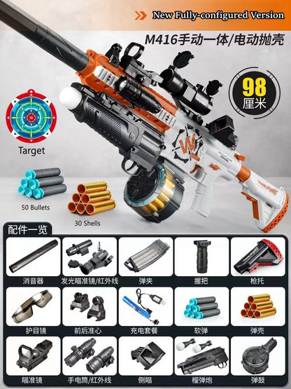 Electric M416 Rifle With Shell Ejecting Nerf Toy Gun