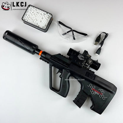 Mini Aug Gel Blaster With 7 Colors of Lighted Silencer Recommended Age Range: 10-15 Years