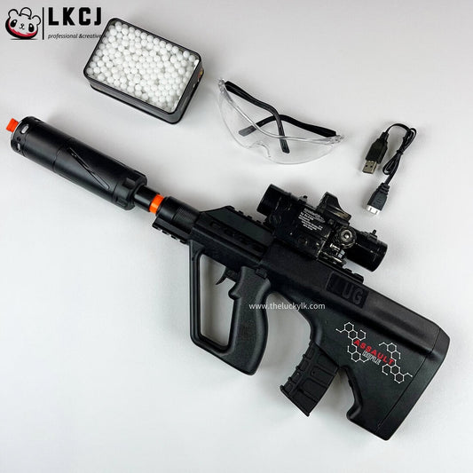 Mini Aug Gel Blaster With 7 Colors of Lighted Silencer Recommended Age Range: 10-15 Years