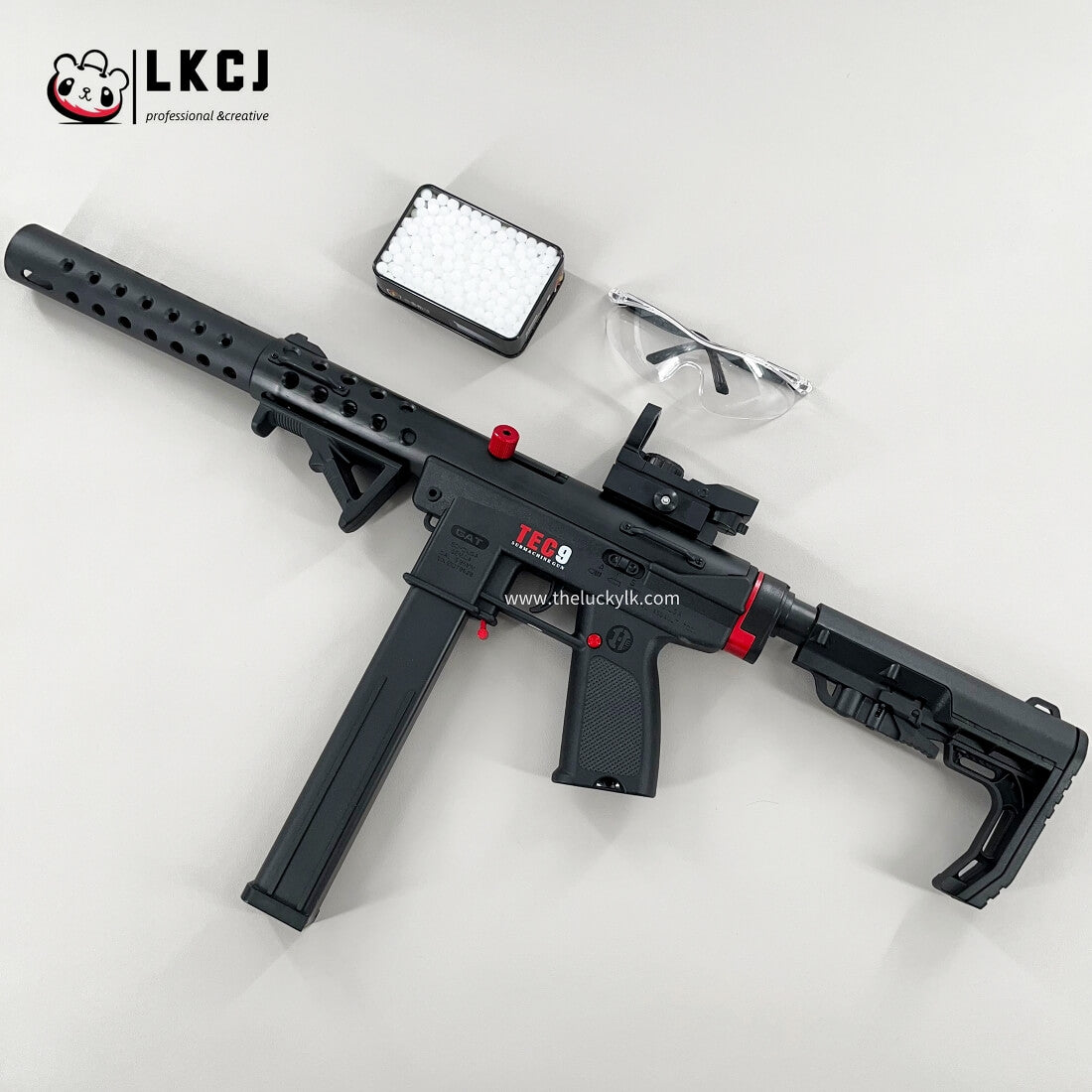 Gold/Sliver TEC9 Gel Blaster With 7 Colors of Lighted Silencer