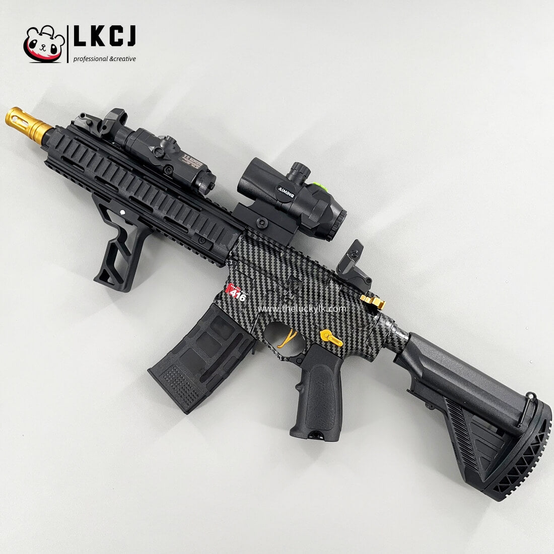 Carbon Fiber Gold Embellished M416 Gel Blaster